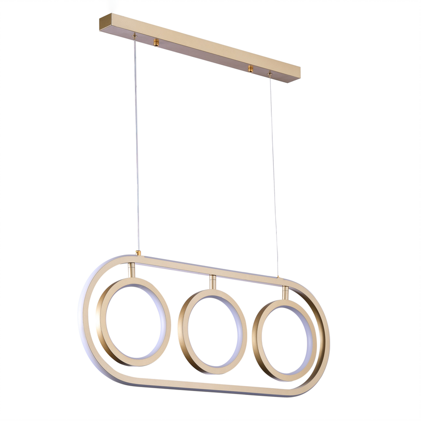 Pendul Cocktail LED 52W Erste auriu - vedere frontala design modern elegant 750mm 2940lm CCT