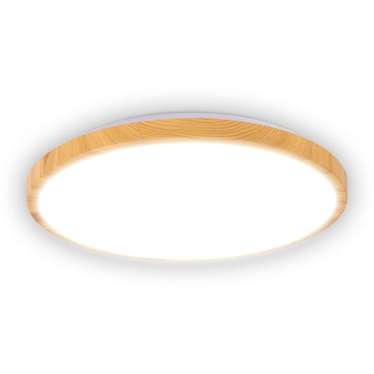 Plafoniera Woody LED 35W 3CCT Erste - vedere frontala design modern alb cu aspect lemn