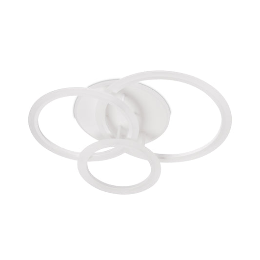 Plafoniera Circle LED 90W 3CCT Erste - vedere frontala design geometric cercuri alb