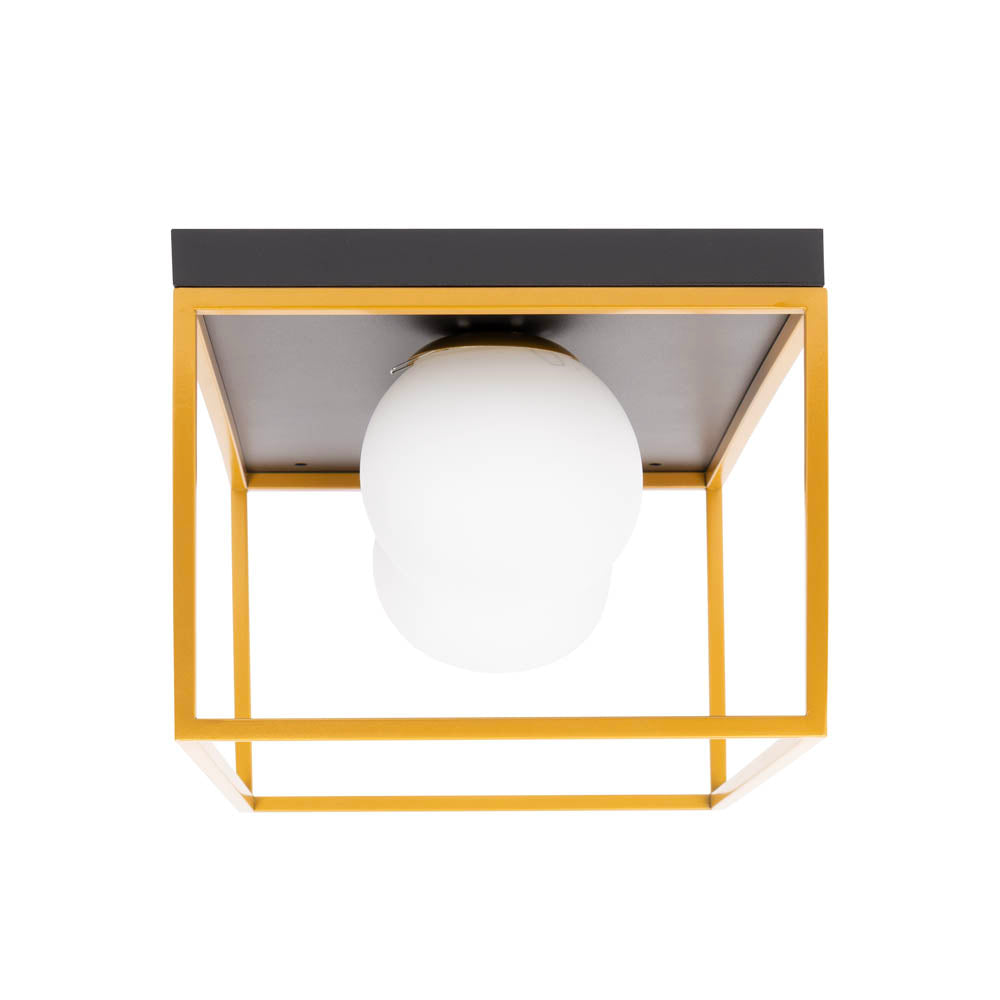 Lustră Luma negru auriu Erste montată tavan living dormitor - eleganță contemporană art deco