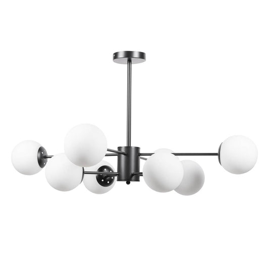 Detaliu 8 brațe ramificate pendul Lace negru Erste - structură metal robust design industrial