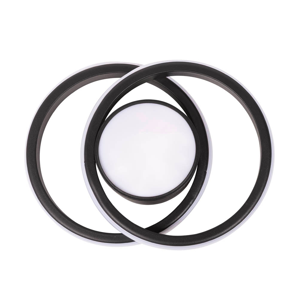 Plafoniera Vista ring LED 38W negru Erste montată tavan living dormitor - iluminat circular elegant