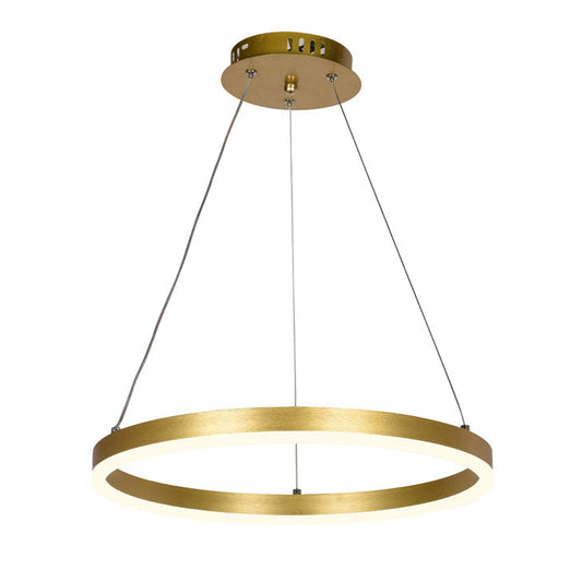 Pendul Round LED 30W 3CCT Erste - vedere frontala design circular auriu satinat modern