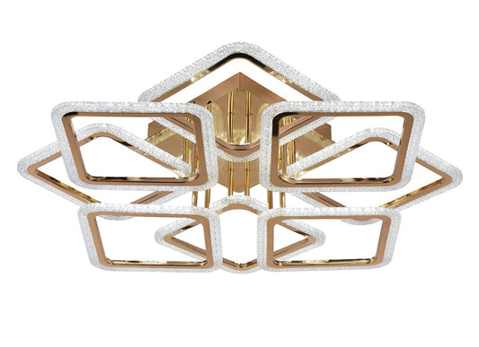 Lustra Veil LED 115W aurie Erste - vedere frontala design arhitectural fluid elegant
