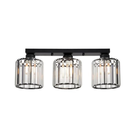 Plafonieră Esra PL3 Klausen negru, metal și sticlă, 3xE27, iluminat interior clasic
