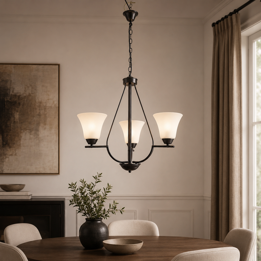 Lustra Midnight Negru+Alb 3xE27 40W