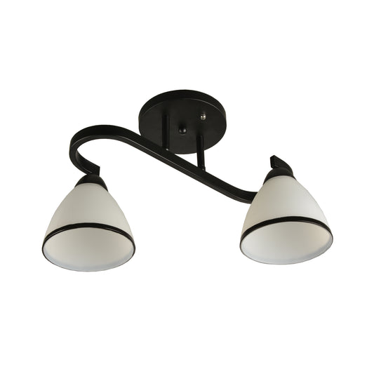 Candelabru Klausen PROTON PL2 KL100045 metal negru sticla alb mat 2xE27 design clasic iluminat interior