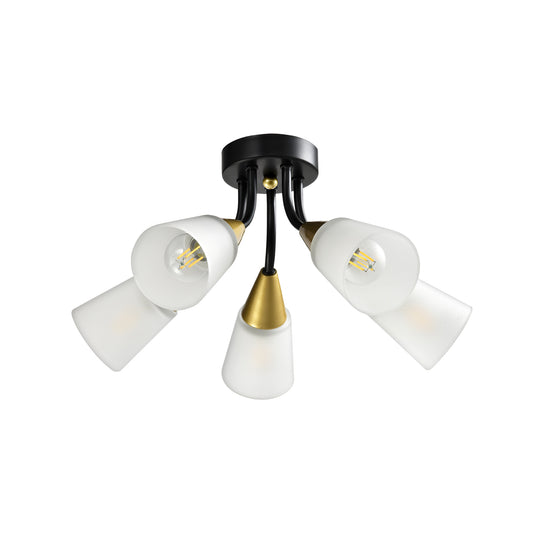 Plafoniera Storm PL5 Klausen KL100032 metal alb auriu negru sticla alba 5xE14 design clasic iluminat interior