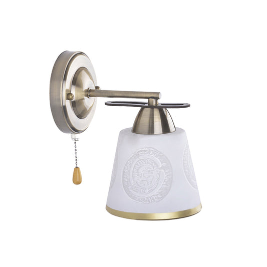 Aplică ALBA AP1, LY-3184, 1xE27, alb, bronz antic, maro - eVoltaSmart