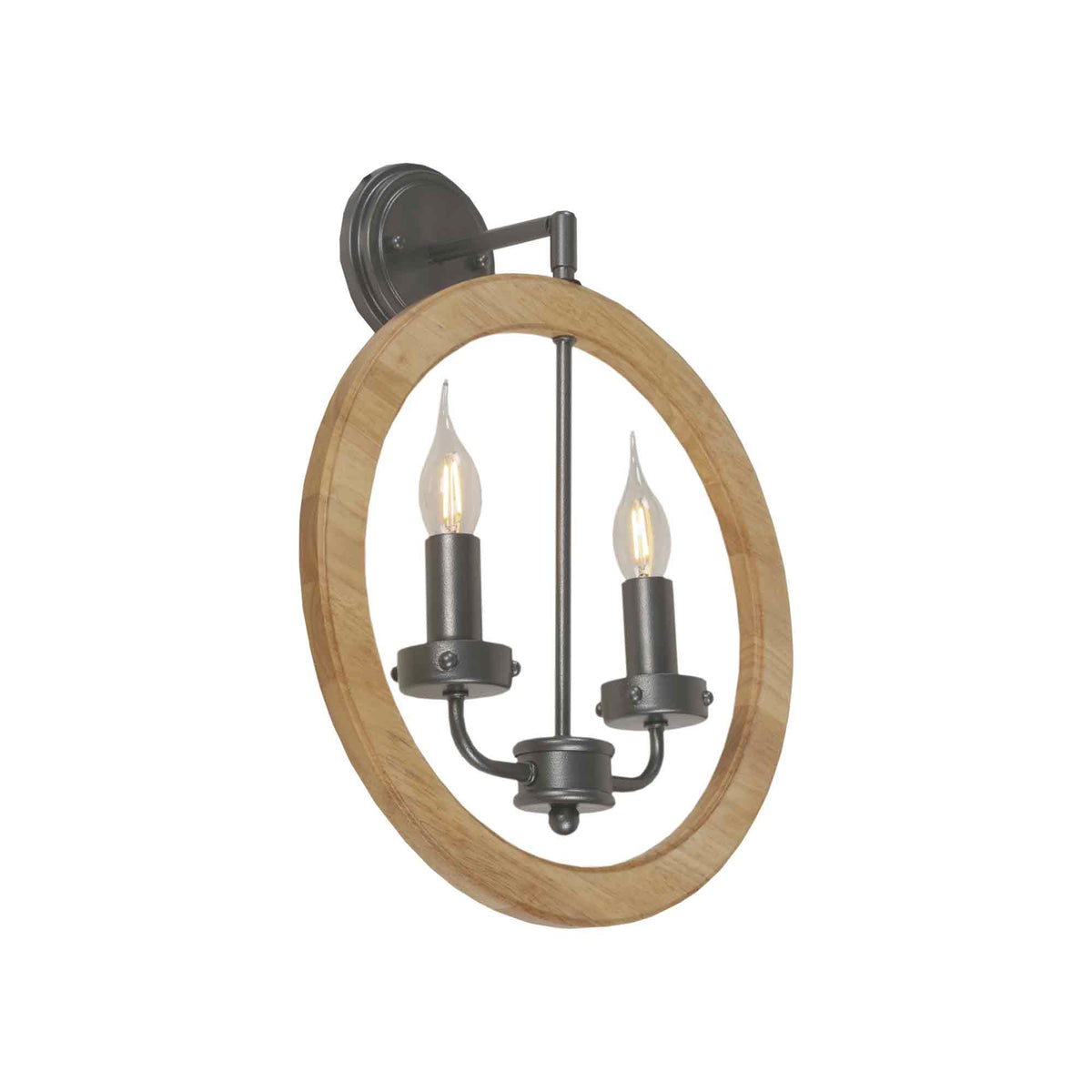 Aplică CESENA AP2, KL6346, 2xE14, natur, negru - eVoltaSmart