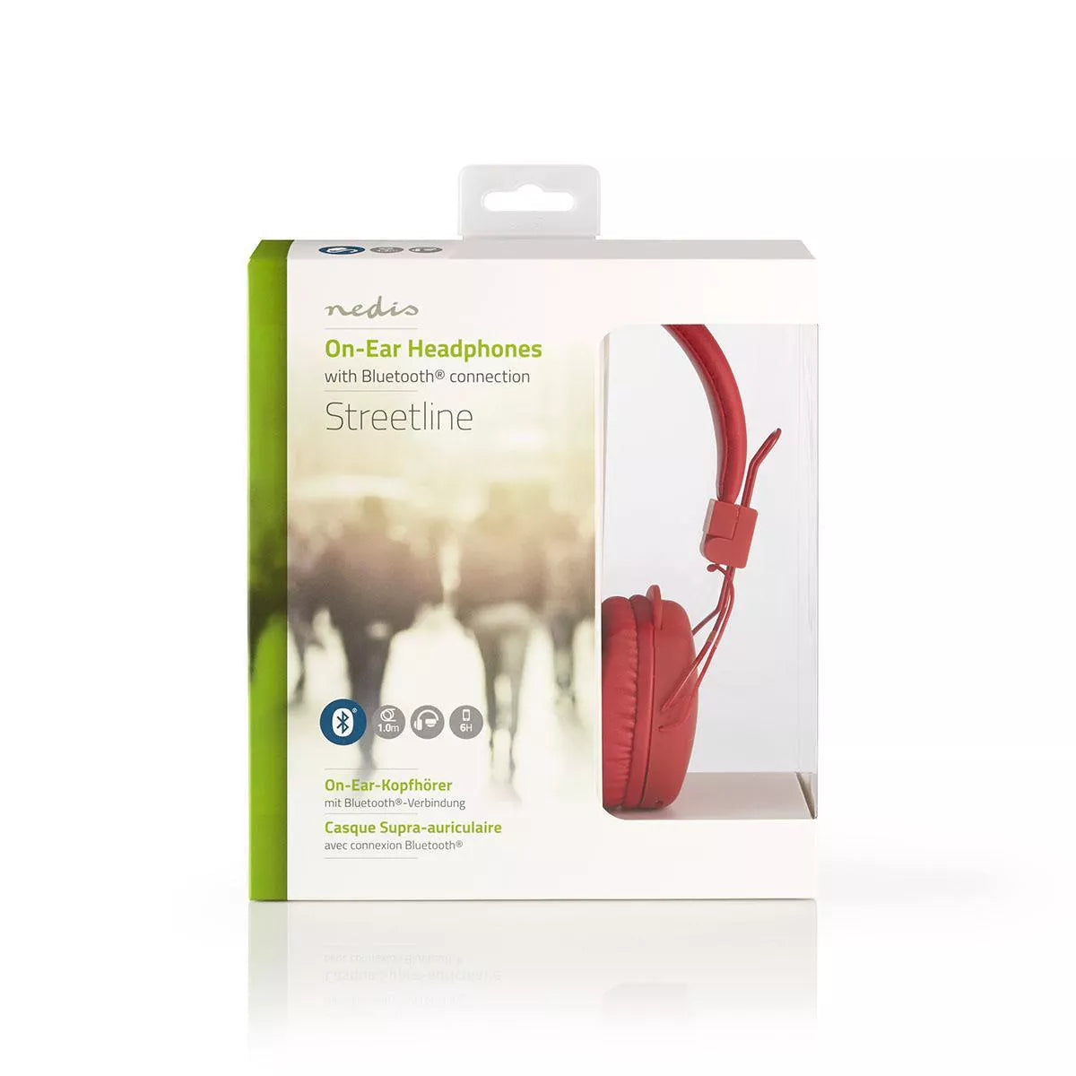 Casti multimedia bluetooth rosu NEDIS