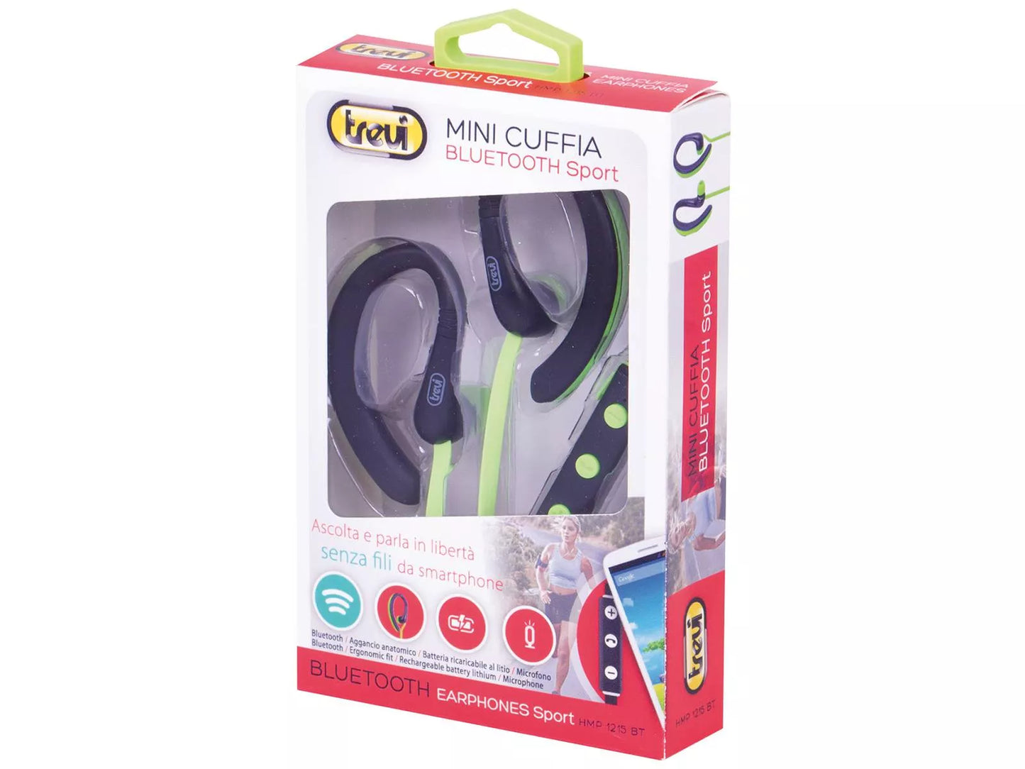 Casti sport Bluetooth cu microfon HMP 1215 BT verde Trevi