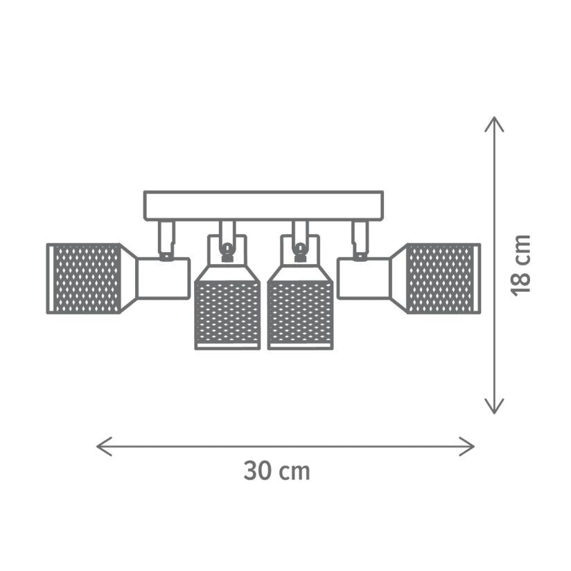 Plafoniera Flask 3 Klausen maro antichizat, iluminat interior modern, diametru 22cm