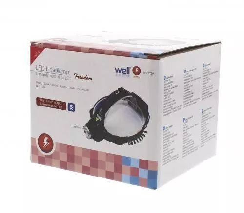 Lanterna frontala cu LED 10W 800lm 200m acumulator 2x 18650 Freedom Well