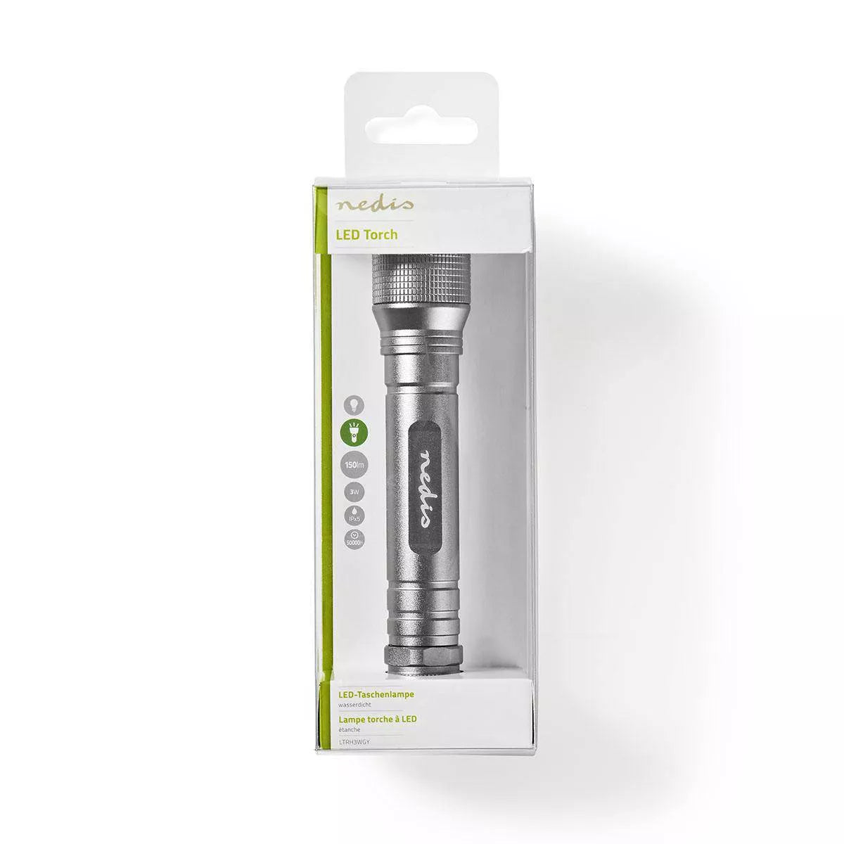 Lanterna LED Cree 3W 150lm IPX5 gri 2x AA 158mm Nedis