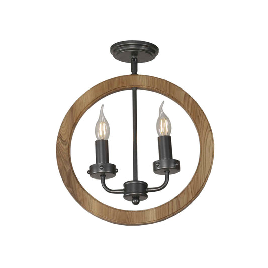 Lustră CESENA PL2, KL6347, 2xE14, natur, negru - eVoltaSmart