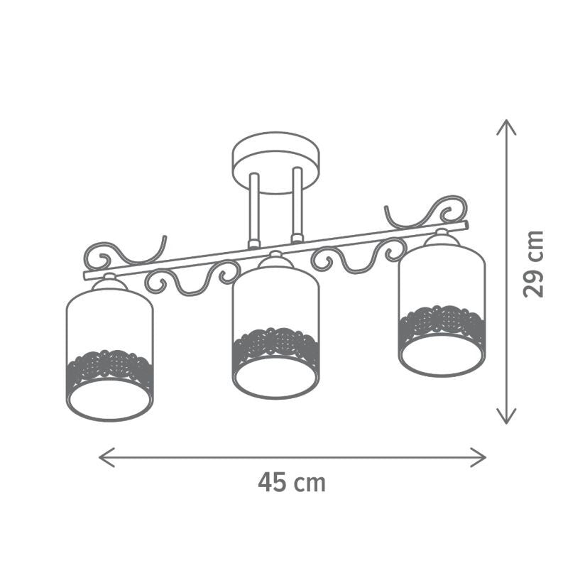 Candelabru Klausen Lyric PL3 alb auriu, design clasic sofisticat, 3 surse iluminat E27