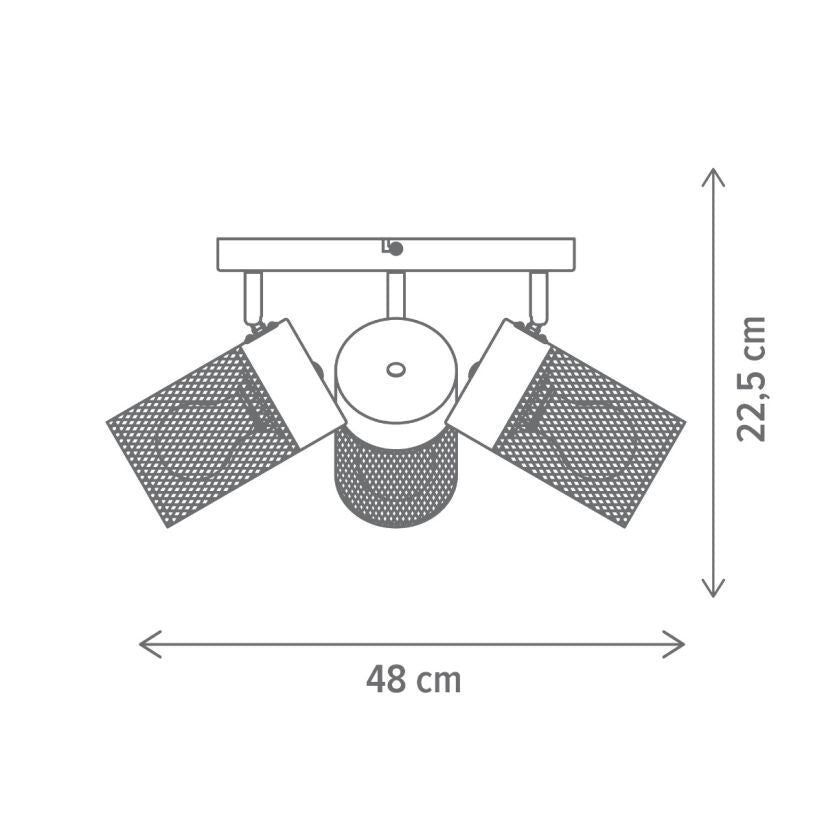 Spot Klausen OBSCUR PL3 negru 3 surse iluminat E27 living birou hol dining