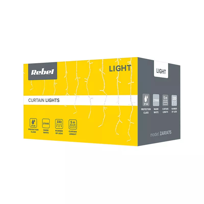 Perdea LED-uri 330 IP44 alb cald 5m 3.6W REBEL
