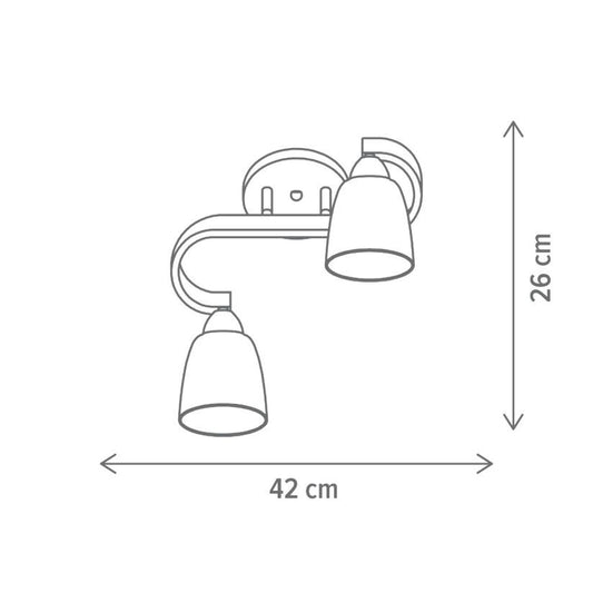 Candelabru Klausen PROTON PL2 alb mat negru 2 dulii E27 dormitor hol living ambient elegant