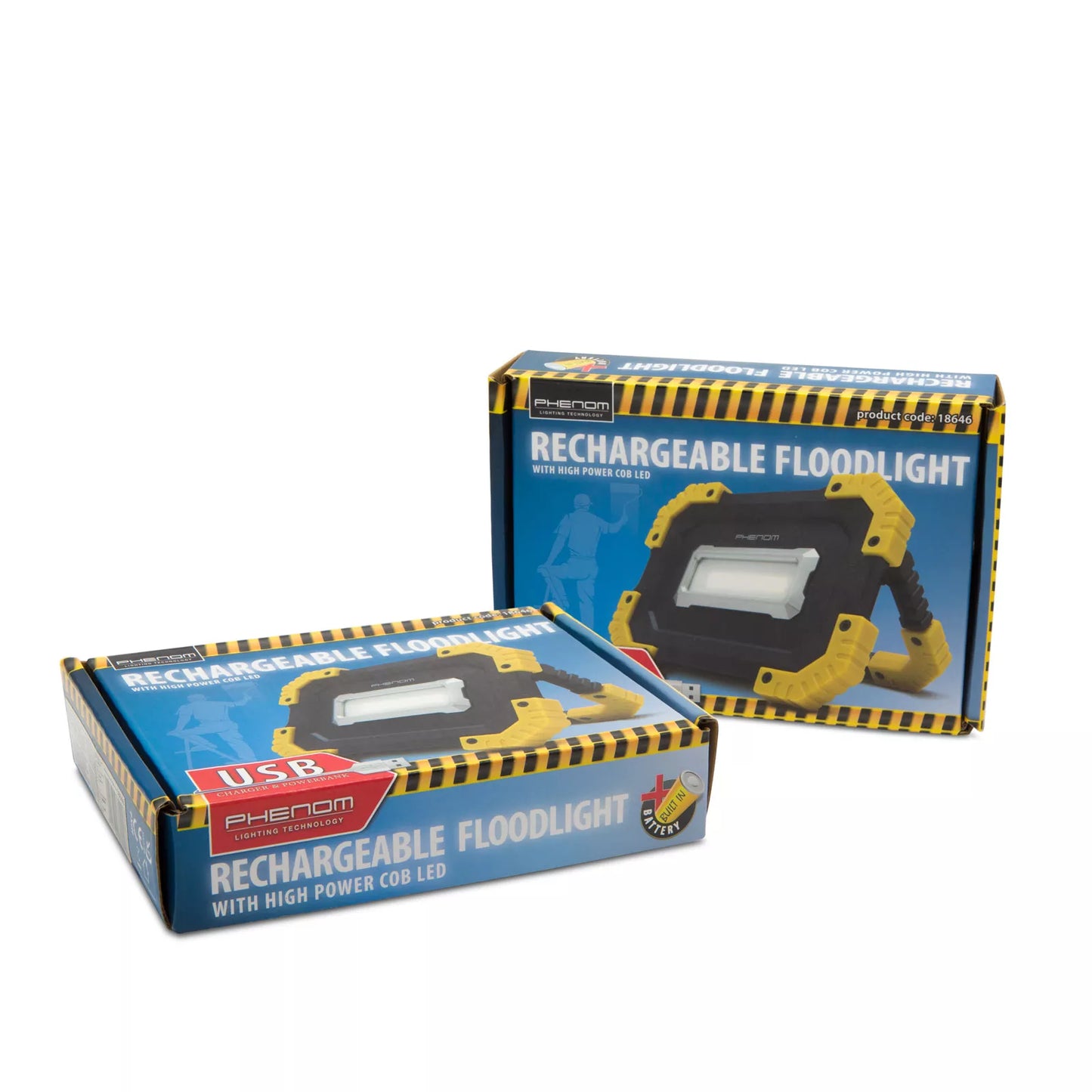 Reflector multifunctional COB LED reincarcabil USB acumulator incorporat 2x2200mAh 16W 1000lm IPX4 Phenom