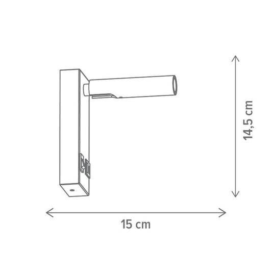 Aplică LED SMARTY W și B Klausen alb și negru, iluminat de accent minimalist, dormitor sau hol modern