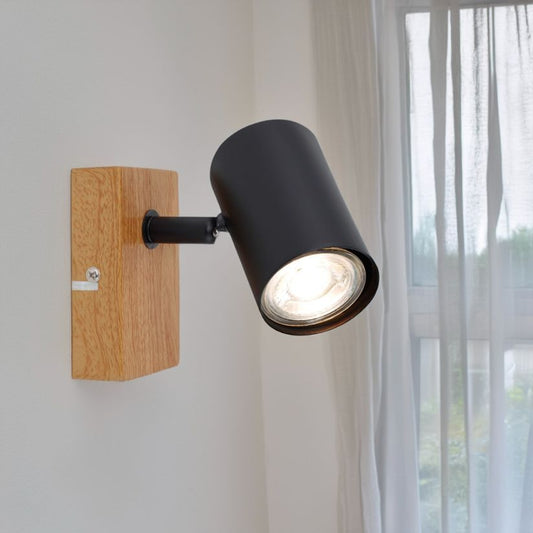 Aplică decorativă ZINNIA AP1 Klausen negru natur, colecția Industrial, iluminat de accent hol sau dormitor