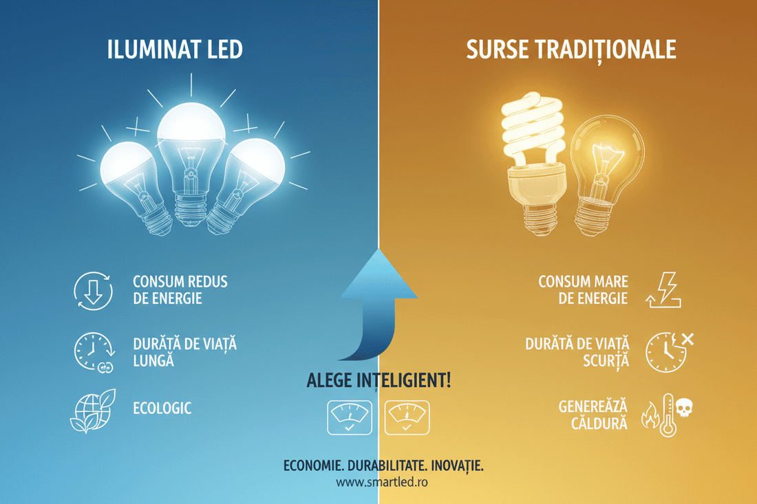 Importanța LED-urilor comparativ cu alte surse de iluminat - eVoltaSmart