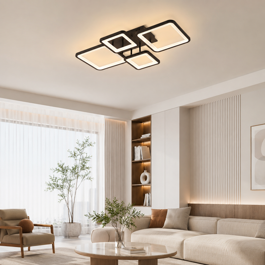 Plafoniera Ambient LED 70W 3CCT 3850lm, negru, Erste