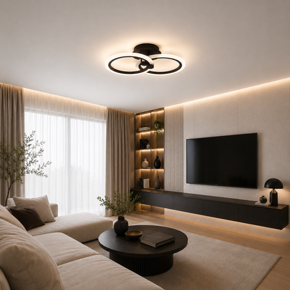 Aplica Pearl LED 30W 3CCT cu telecomanda, negru, Erste