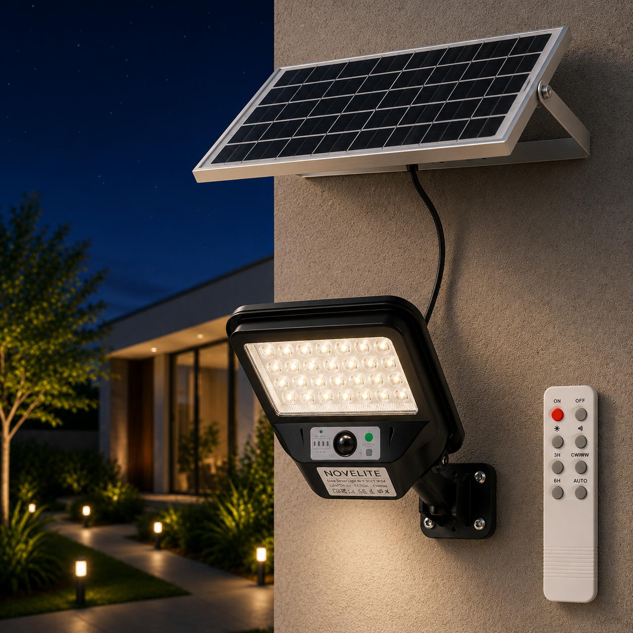 Corp Stradal Solar LED cu Senzor SUNO 40W 3CCT IP54 - NOVELITE
