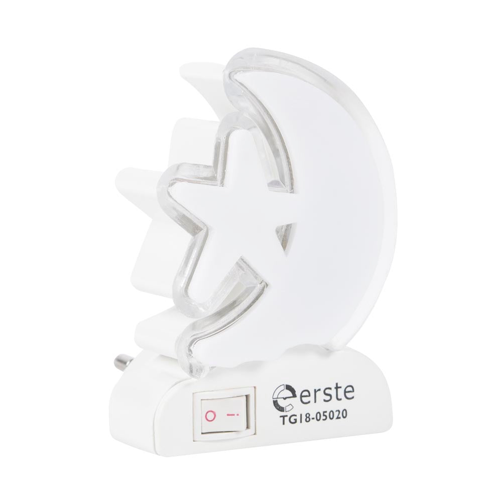 Lampa de veghe LED 4x0.1W multicolor Erste - vedere frontala in priza