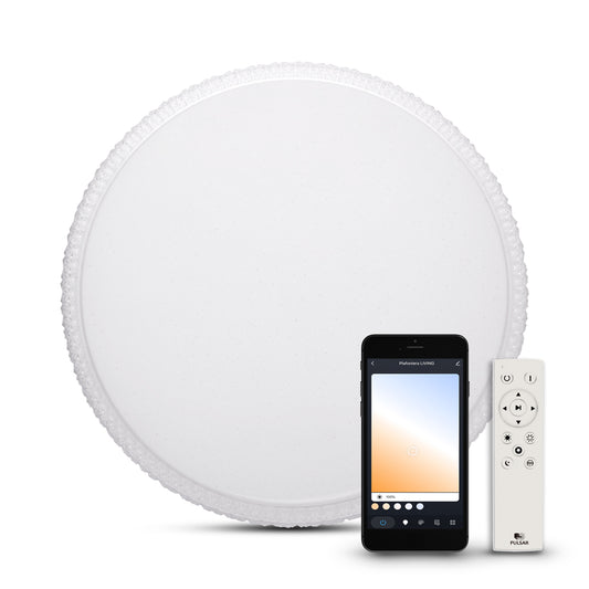 Plafoniera Smart Liuli 36W Pulsar - vedere frontala design modern IP20 control Tuya Bluetooth

