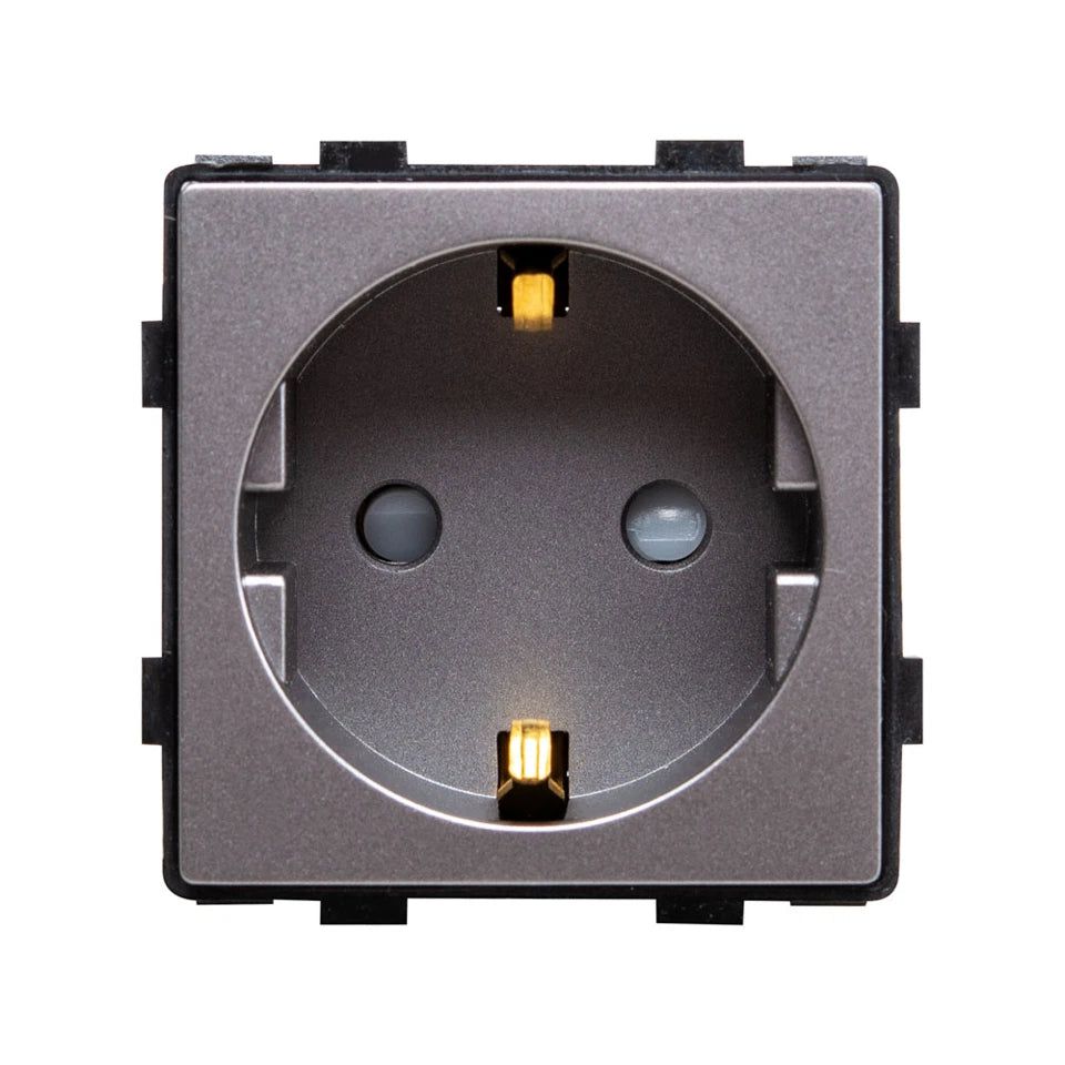 Modul priză Schuko 16A gri Pulsar Touch NS