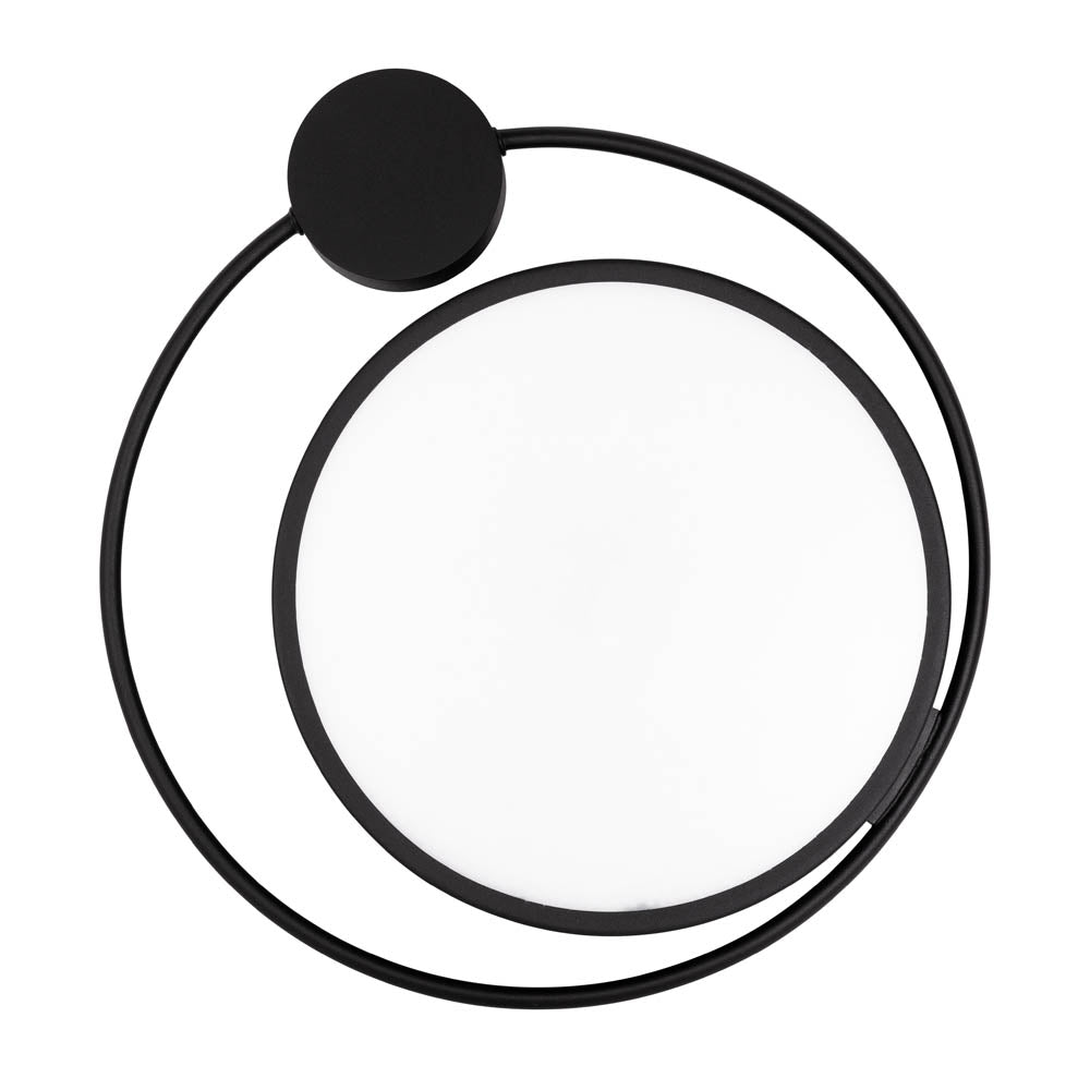 Plafoniera Moon Erste negru 440mm - contrast vizual premium tavan alb modern
