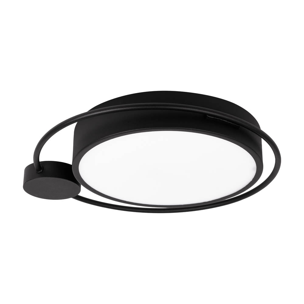Plafoniera Moon LED 28W 3000K Erste - vedere frontala design circular minimalist negru
