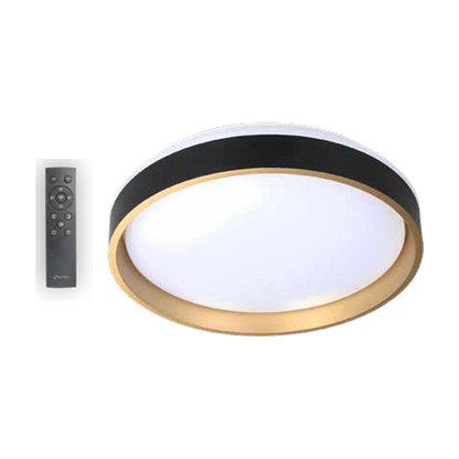 Plafoniera Blaze LED 32W Erste negru auriu metal CCT reglabil telecomanda iluminat interior - vedere frontala
