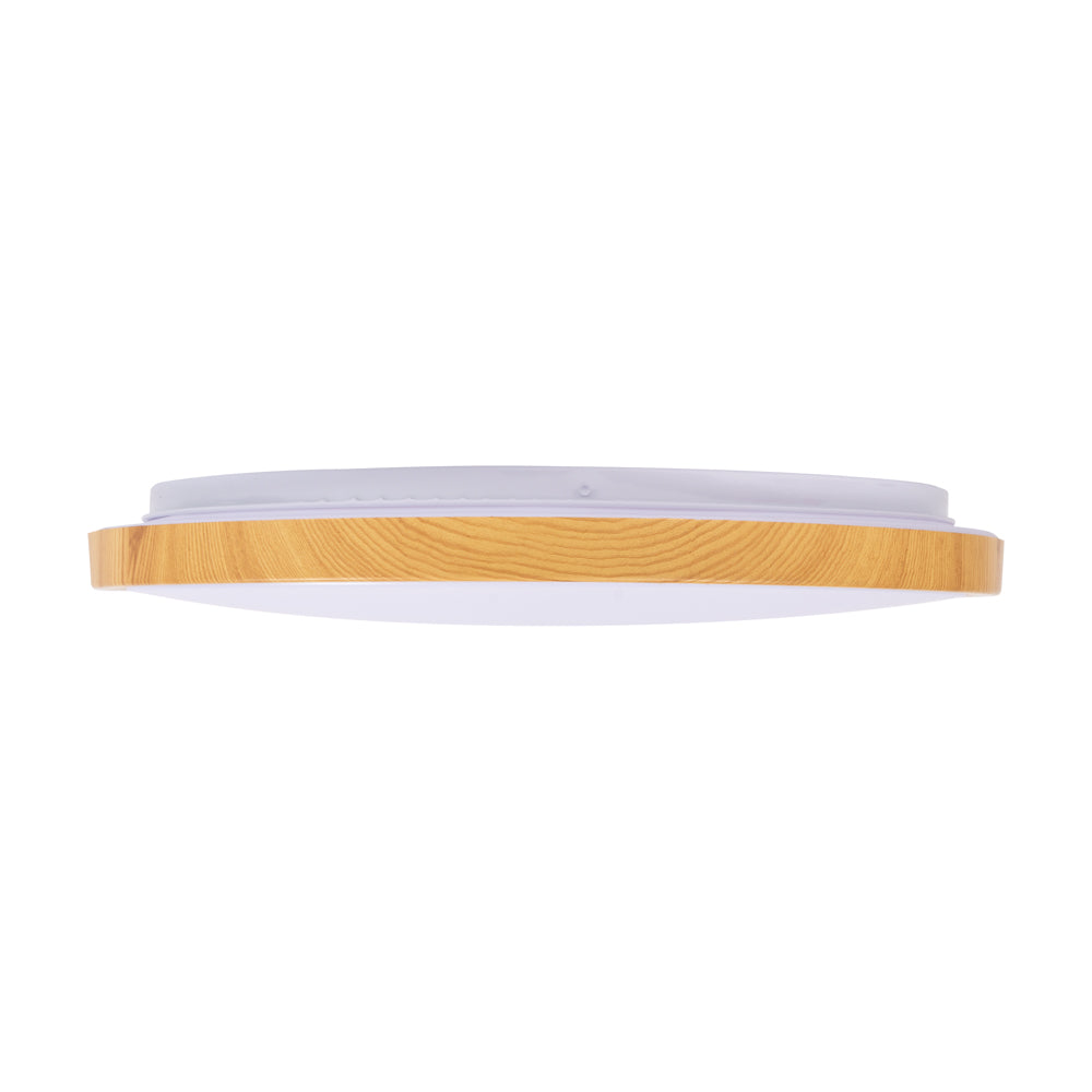 Corp iluminat plafoniera Woody LED 35W Erste 400x65mm alb inserții decor lemn
