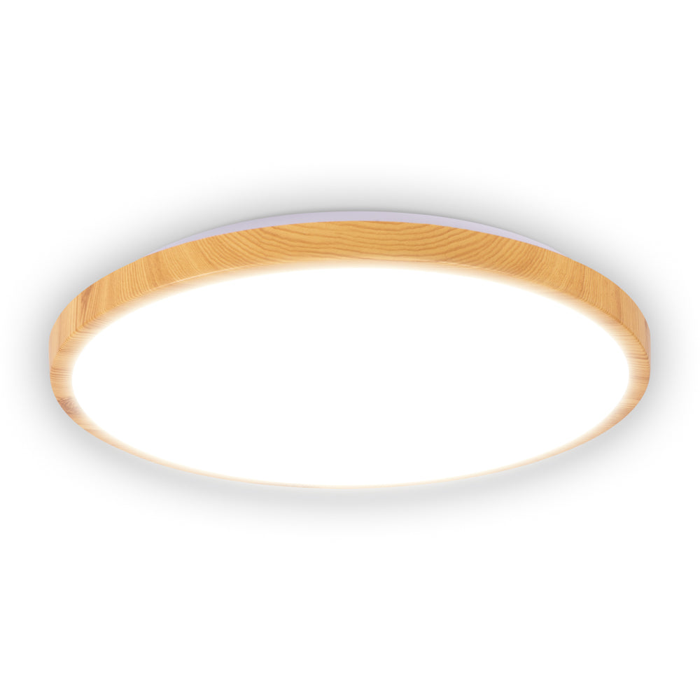 Plafoniera Woody LED 35W 3CCT Erste - vedere frontala design modern alb cu aspect lemn
