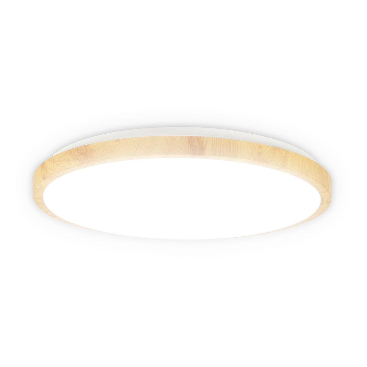 Plafoniera Woody LED 45W 3CCT Erste - vedere frontala design modern alb cu aspect lemn 50cm
