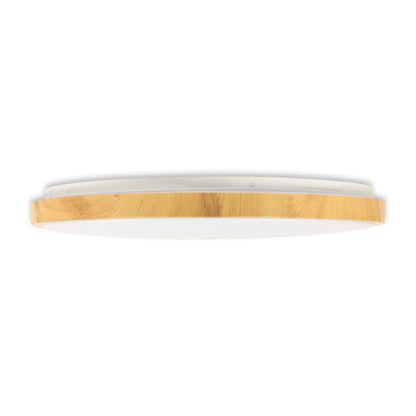 Corp iluminat plafoniera Woody LED 68W Erste 590x73mm alb inserții decor lemn

