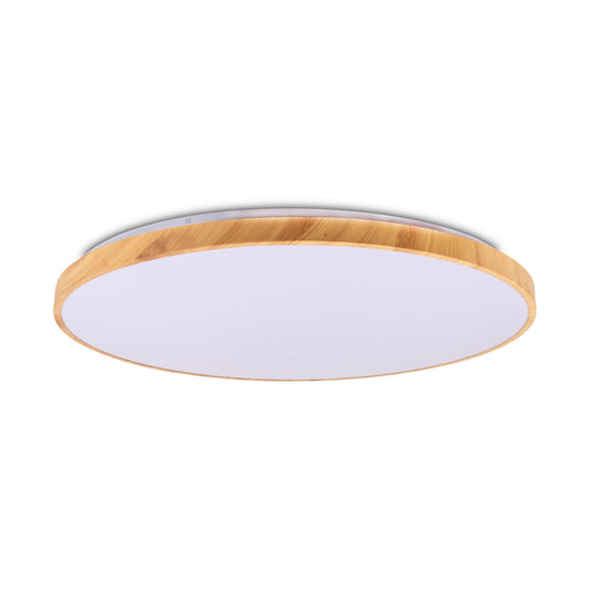 Plafoniera Woody LED 68W 3CCT Erste - vedere frontala design modern alb cu aspect lemn 60cm
