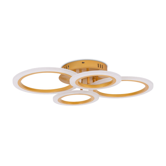Lustra Oro LED 52W Erste - vedere frontala design circular modern 56cm telecomanda CCT
