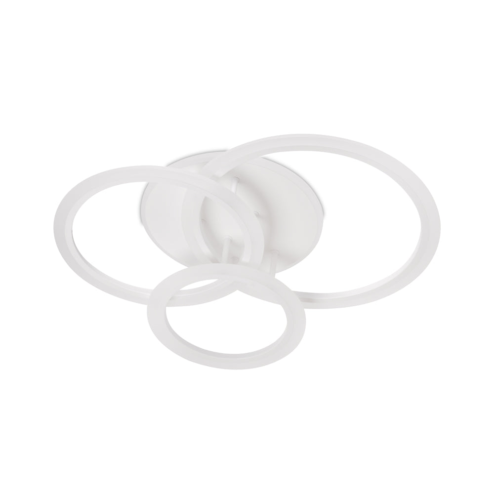 Plafoniera Circle LED 90W 3CCT Erste - vedere frontala design geometric cercuri alb
