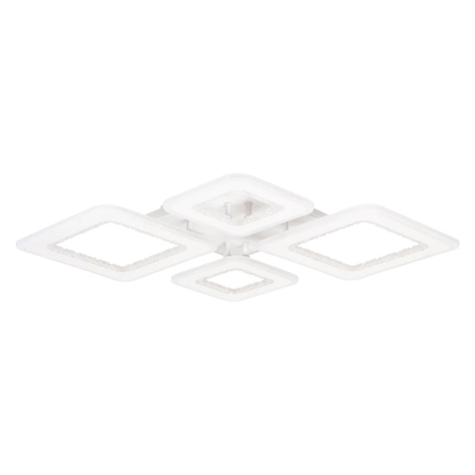 Plafoniera Amelia LED 120W Erste alb metal acrilic CCT RGB telecomanda iluminat interior - vedere frontala
