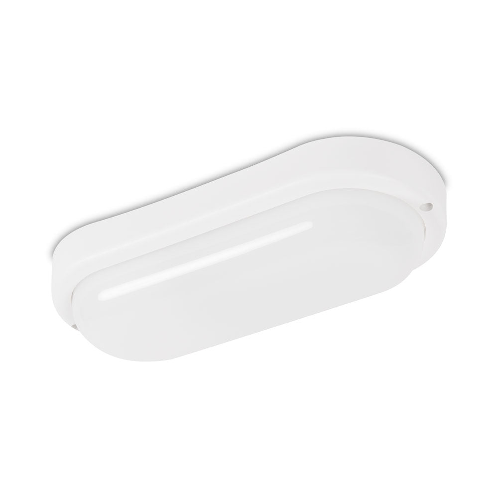 Plafoniera LED ovala Novelite 18W 4000K lumina neutra IP65 garaj baie hol exterior
