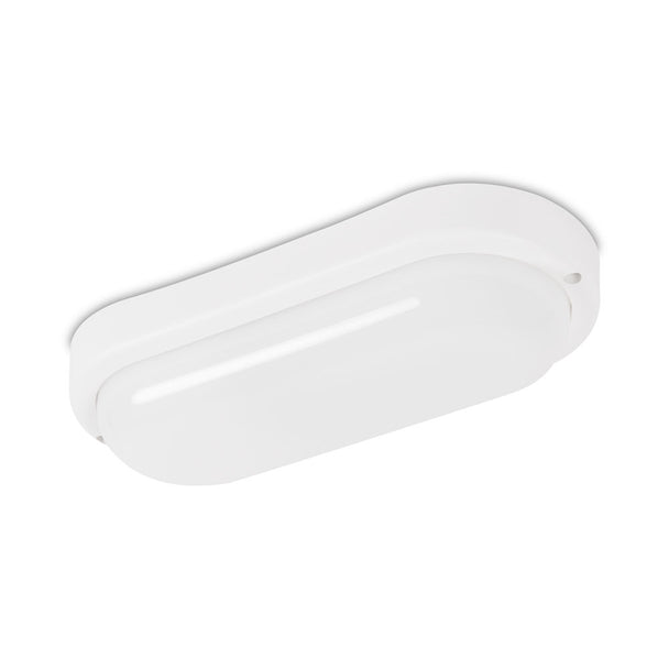 Plafoniera LED ovala Novelite 18W 4000K lumina neutra IP65 garaj baie hol exterior
