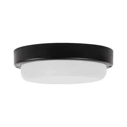 Plafoniera LED rotunda Novelite 12W 6400K lumina rece negru mat IP65 fatada balcon garaj exterior

