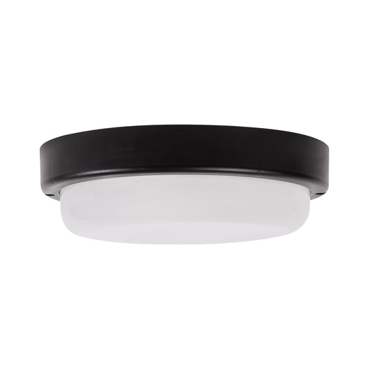 Plafoniera LED rotunda Novelite 12W 6400K lumina rece negru mat IP65 fatada balcon garaj exterior
