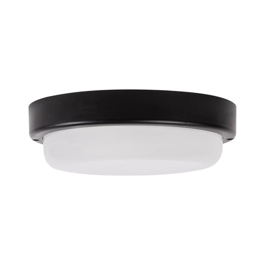 Plafoniera LED rotunda Novelite 12W 6400K lumina rece negru mat IP65 fatada balcon garaj exterior
